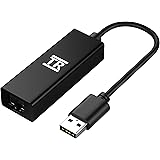 USB Network Adapter, Ethernet Adapter, TechRise USB 2.0 to RJ45 Fast Ethernet LAN Network Adapter Cable, for MacBook, Chromebook, Windows 10, 8.1, Mac OS X 10.10, etc.-Black