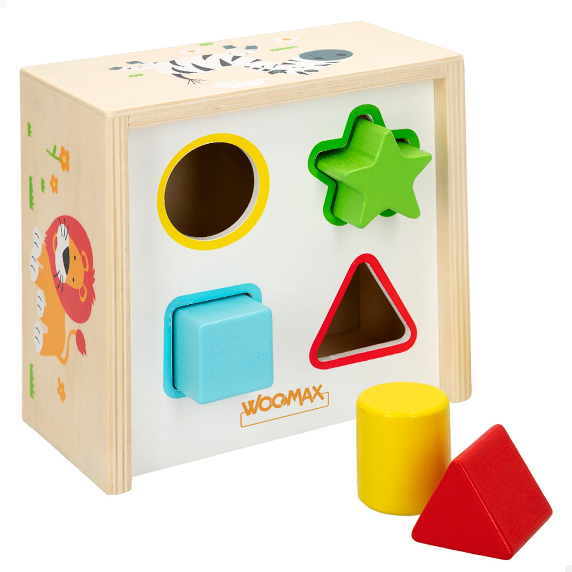 WOOMAX Wooden Activity Cube 6 Pieces (Colorbaby 42754)