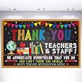 Vohado „Thank You Teachers“ Banner – 50 X 250 Cm | Für Klassenzimmer, Zaun Oder Veranda | Wiederverwendbar, Wetterfest