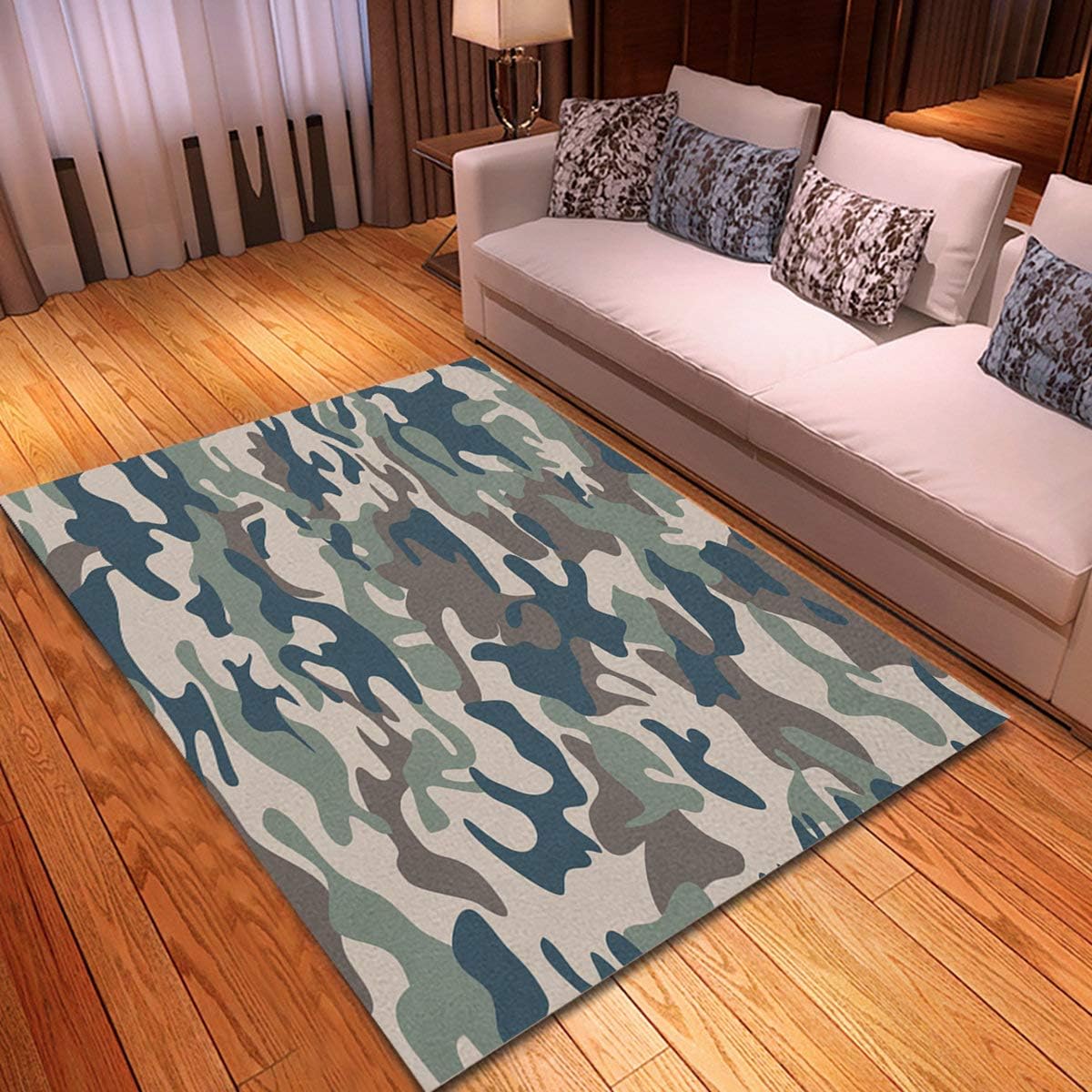 rouihot NonSlip Area Rug 4'x 6' Khaki Abstract Military