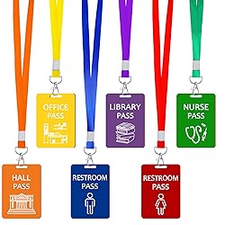 Sabary 6 Sets Hall Pass Lanyards and School Passes