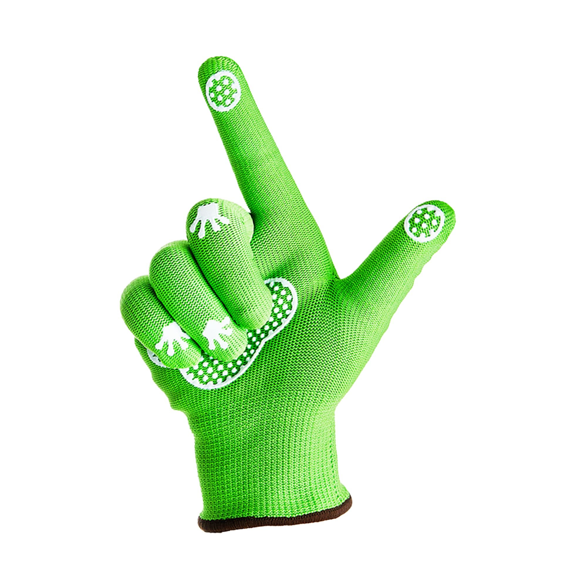 COOLJOB Medium Toddler Gardening Gloves for Little Boys Girls Ages 4-6, Breathable Lightweight Kids Work Gloves with Grippy Dots, Children Yard Landscaping Cycling Gift, Green Frog, 1 Pair