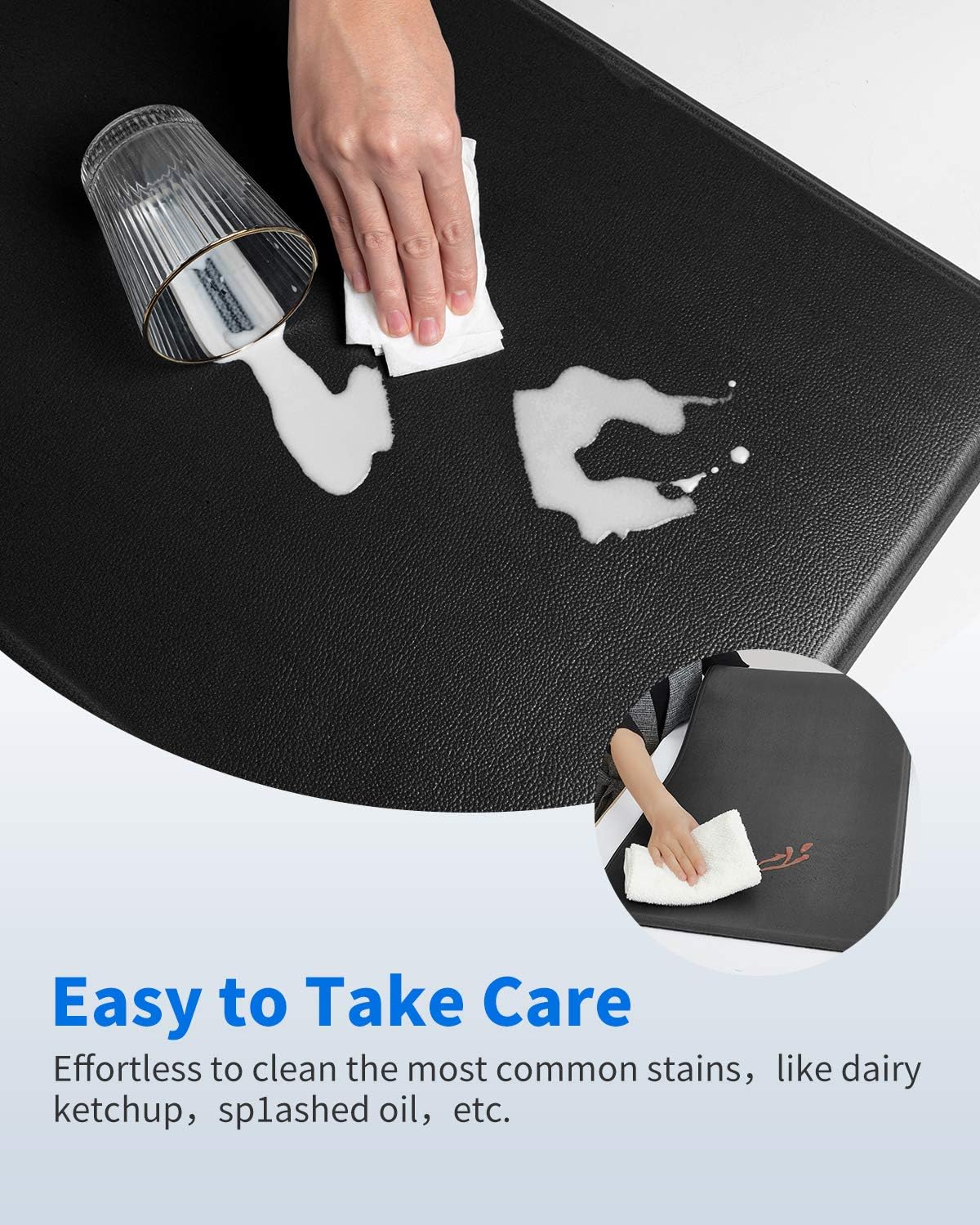 Kitchen Mats for Floor Anti Fatigue, 100% PVC Kitchen Rug 1/2 inch Thick, Non-slip Extra Support Standing Pad: Kitchen & Dining