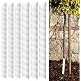 6 Pcs Tree Trunk Protector-2 Size Plastic Spiral Tree Guard Tree Trunk Protector Wrap Tree Bark Protector Tube Tree Wraps to Protect Bark Tree Saplings from Deer Cats Rodents Rabbit Mowers (White)