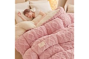 CSYBYW Thickened Super Soft Insulation Hibiscus Winter Quilt,Hibiscus Double Fabrics,Breathable Warmth Fluffy Plush Double Sided Velvet Blanket for Cold Weather(Pink,150x200cm/59x79in(2kg))