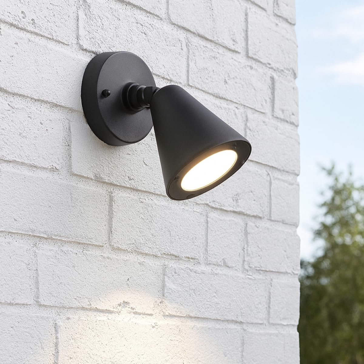 CGC Lighting Dark Grey Cone Adjustable Outdoor Wall Light Bulkhead Garden Entrance Modern Conservatory Outside Winter Path Matching