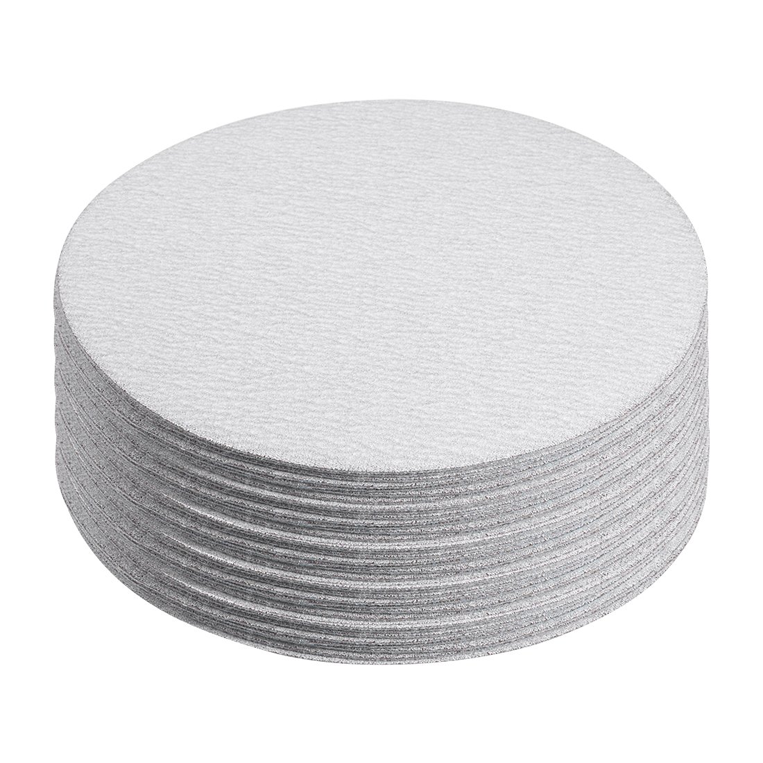 Sourcingmap 50 Pcs 6-Inch Aluminum Oxide White Dry Hook and Loop Sanding Discs Flocking Sandpaper 240 Grit