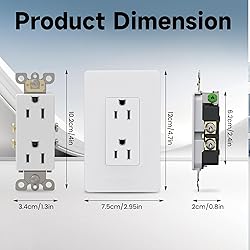 ThunderWay Matte White Decorator Receptacle Outlet