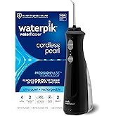 Waterpik Cordless Pearl Rechargeable Portable Water Flosser for Teeth, Gums, Braces Care and Travel with 4 Flossing Tips - AD