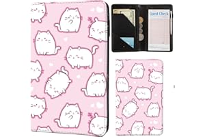 AIRMORS Pink Server Book Cute Waitress Book With Money Pocket and Zipper Serving Book Restaurant Guest Cash Check Bill Receipt Holder Fit Server Apron