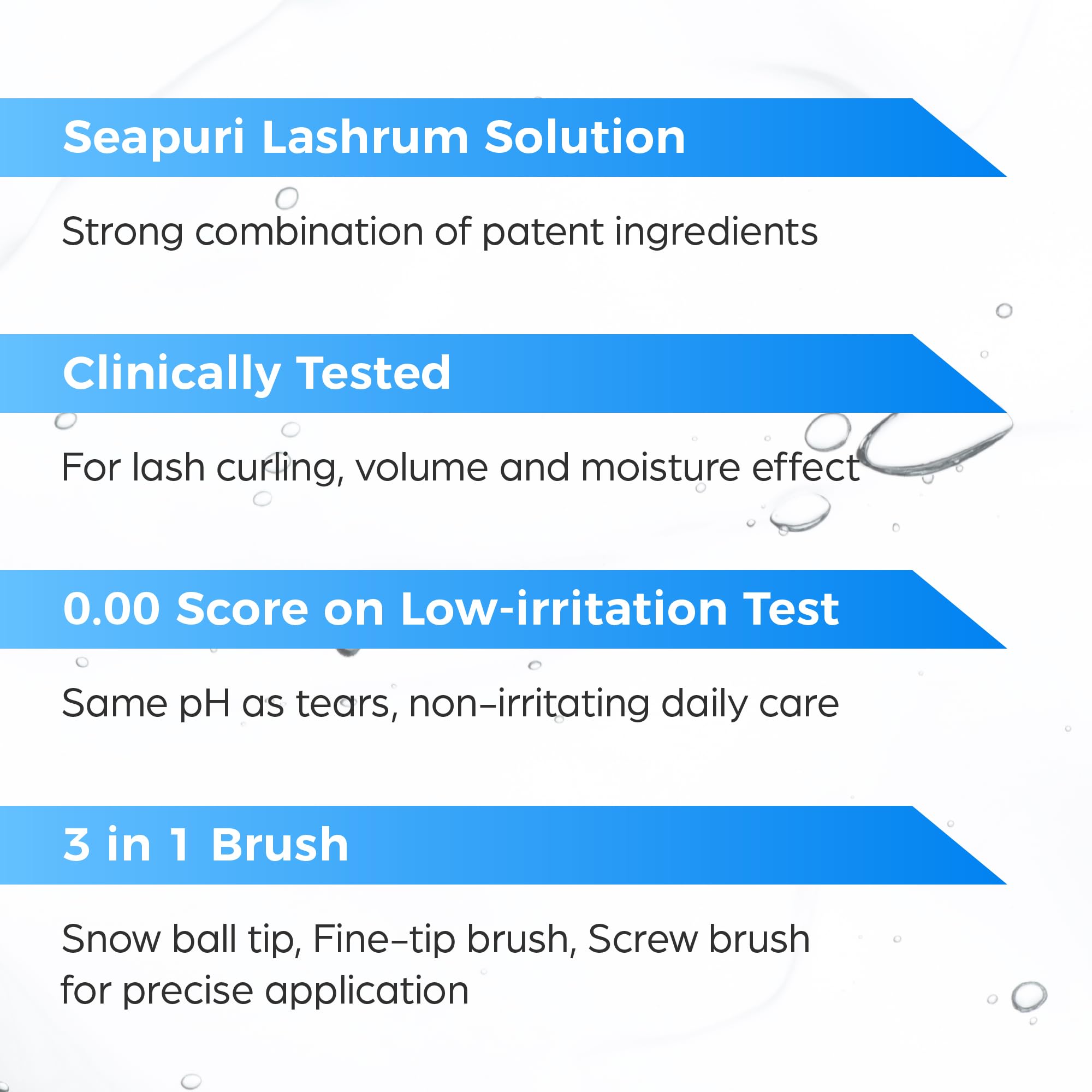 Seapuri Lashrum Eyelash Enhancing Serum | Lash Growth Serum with Caffeine, Peptide & Biotin | for Longer, Fuller Lashes | Dual Brush for Precise & Full Application | Non-Irritating, Daily Use
