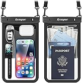 [Up to 10"] Large Waterproof Phone Pouch Bag - 2 Pack IPX8 Waterproof Phone Case for iPhone 17 16 15 Pro Max Galaxy S25 S24 Ultra, Touchscreen & Underwater Photography, Beach Cruise Travel Essentials