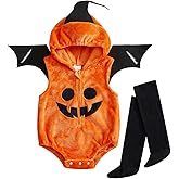 Madjtlqy Baby Halloween Costumes Infant Girl Boy Outfit Hooded Sleeveless Romper Jumpsuits with Stockings