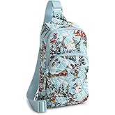 Vera Bradley Women's Disney Premium Cotton Lorman Sling Backpack, Ski Weekend Mickey and Friends, One Size