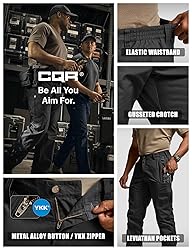 CQR Men's Military Cargo Pants, Water Resistant