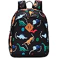 JinBeryl Toddler Backpack Boys, 15 Inch Kids Backpack for Preschool or Kindergarten, Dinosaur Black