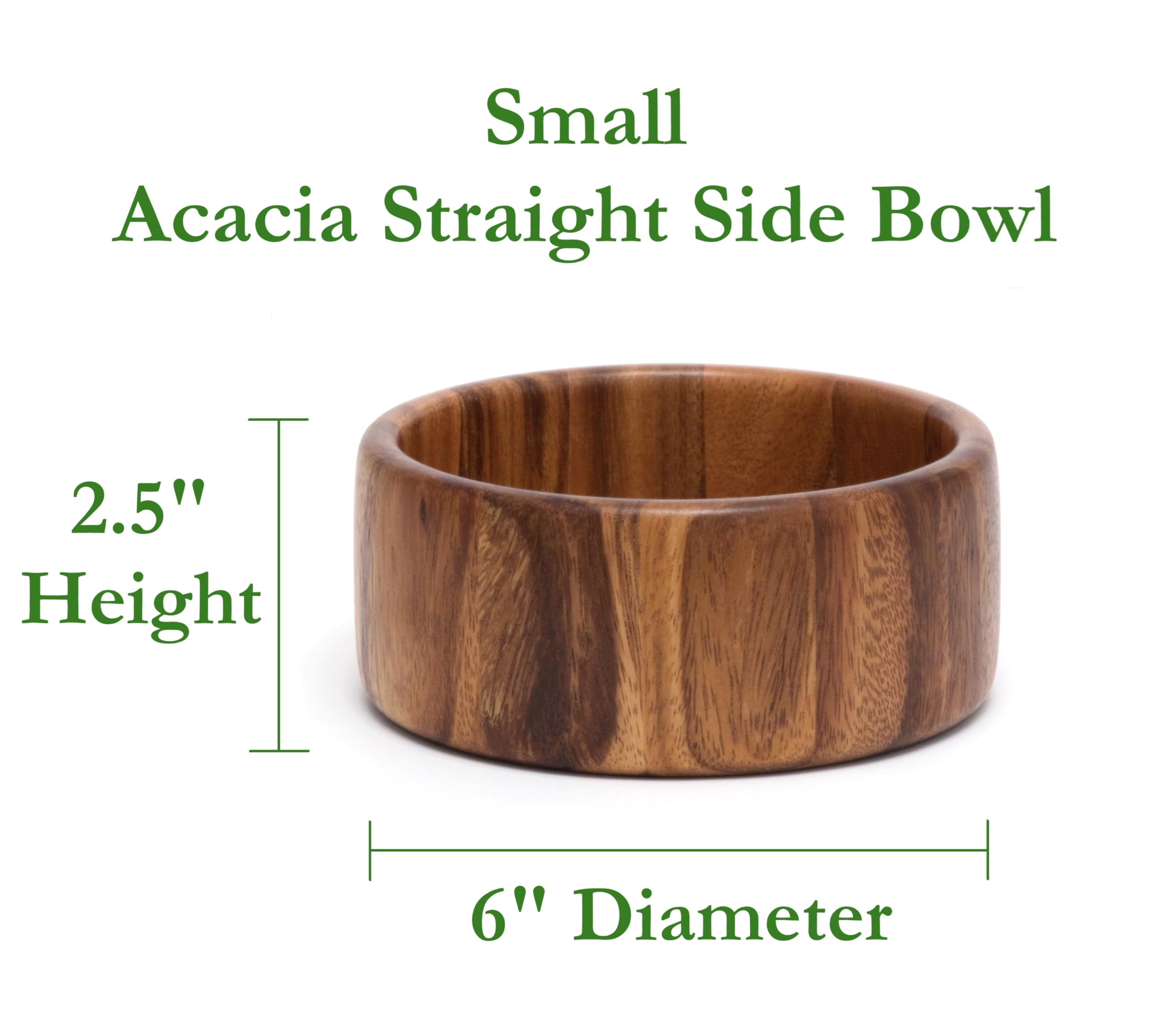 Lipper International Acacia Straight-Side Serving Bowl for Fruits or Salads, Small, 6" Diameter x 2.5" Height, Single Bowl, 29.59 fluid ounces - Image 2