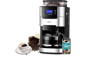 Gevi 10-Cup Coffee Maker with Grinder, Programmable Grind & Brew, 1.5L Water Reservoir, Keep Warm Plate Coffee Machine and Burr Grinder Combo