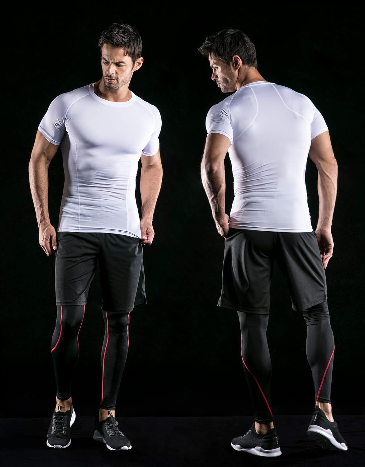 ATHLIO 1 or 3 Pack Men's Cool Dry Short Sleeve Compression Shirts, Sports Baselayer T-Shirts Tops, Athletic Workout Shirt: Clothing