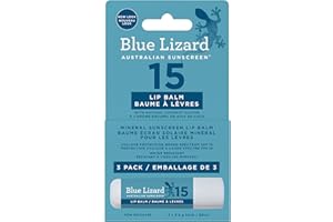 Blue Lizard Mineral SPF 15 Lip Balm 3-Pack, Vegan, Each Tube 0.13 oz