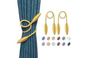 NICEEC 2 Pack DIY Curtain Tiebacks Clips Crystal Decorative Creative Twist Drape Tie Backs European Style Random Modelling Curtain Holdbacks for Home Kitchen Office Window Drapery (Gold)