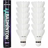 AboveGenius Goose Feather Badminton Shuttlecocks, 6/12 Pack Birdies | Badminton Shuttlecocks with Stability Durability, High Speed Shuttle Balls for Indoor Outdoor Backyard Practice Training