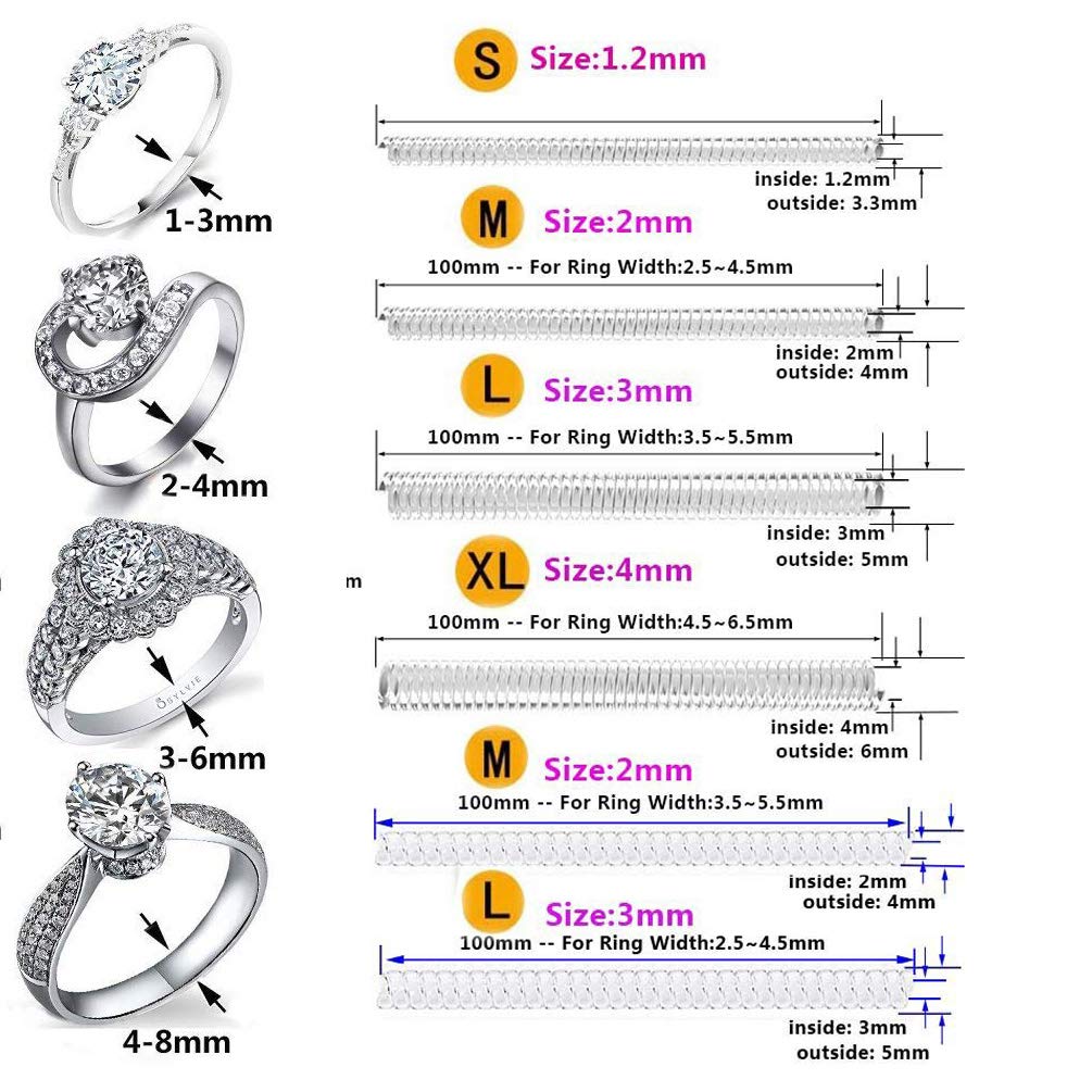 Regolatori Anelli Invisibili - 24 Pezzi 8 Misure Per Stringere Anelli Larghi Uomo E Donna - Foto 11