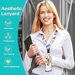 Plifal ID Badge Holder with Lanyard and Retractable