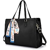 Missnine Laptop Tote Bag for Women 15.6 Inch Leather Work Bags Teacher Computer Purse Briefcase Handbag for Office, Travel