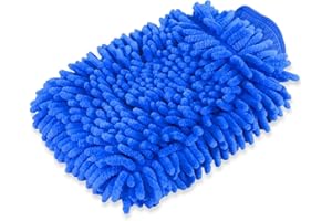 BesMelody House Cleaning and Car Wash Mitts, Home Dusting Microfiber Gloves, Washing Clean Polish Faster (2-Pack, Blue)
