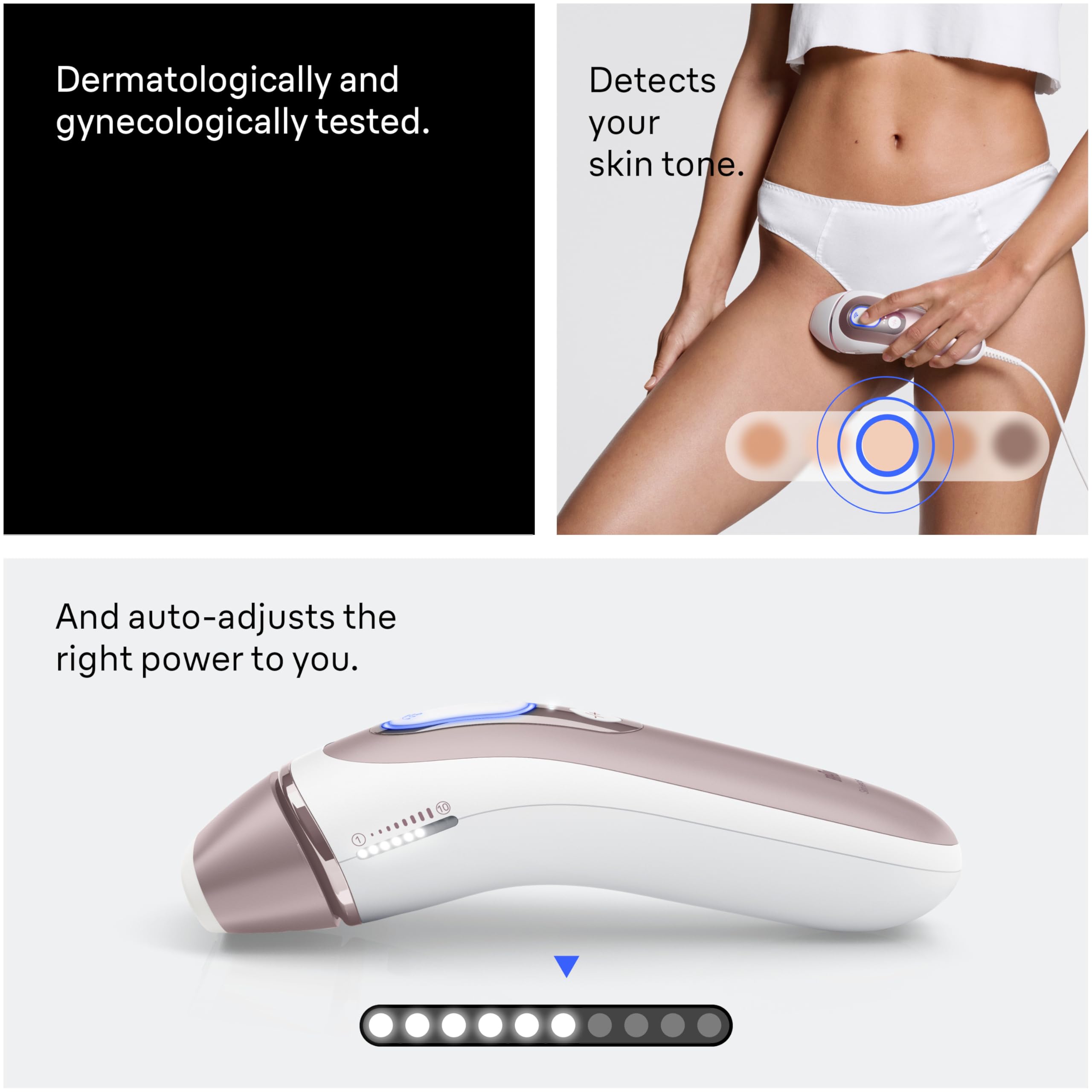 Braun Smart IPL, Skin i·Expert Pro 7: at Home Laser Hair Removal for Women and Men, Permanent Visible Hair Reduction, with Free App, Vanity Case, Venus Razor, 2 Smart Heads, Facial Trimmer, IPL7219
