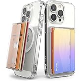 Ringke Magnetic Side Slot Card Holder [Compatible with MagSafe Wallet] Lightweight Hard Phone Wallet for Photocard Accessories ID Credit Card Holder for Phone Case - Clear Mist