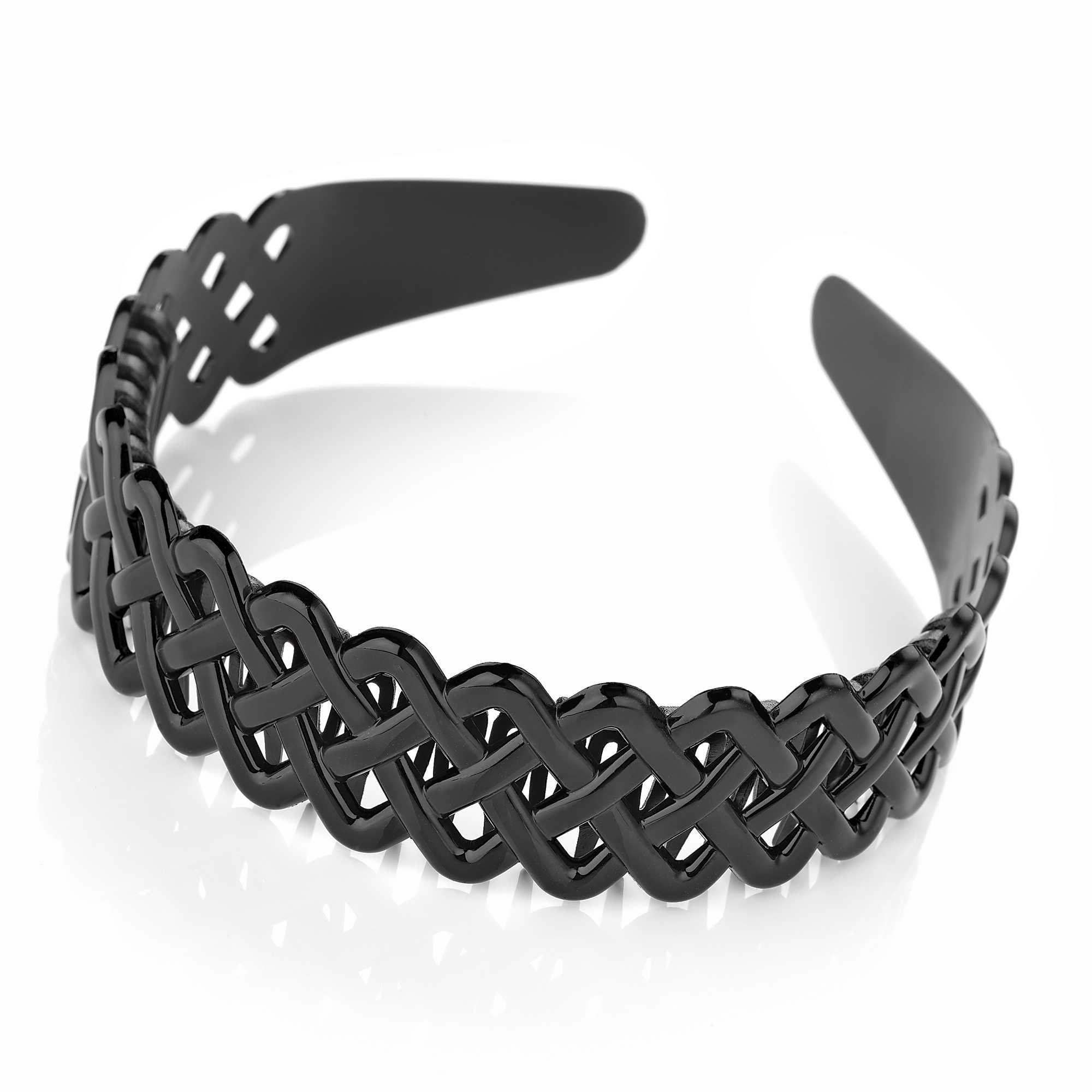 1.5 Inch Hard Headband Swirl Design with Teeth Hair Band