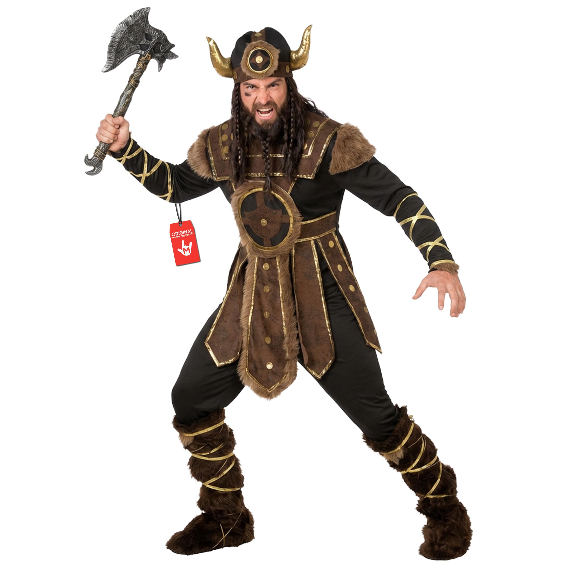 Mens Viking Costume Historic Brave Norse Warrior Quality Outfit For Men, Mens, X-Large