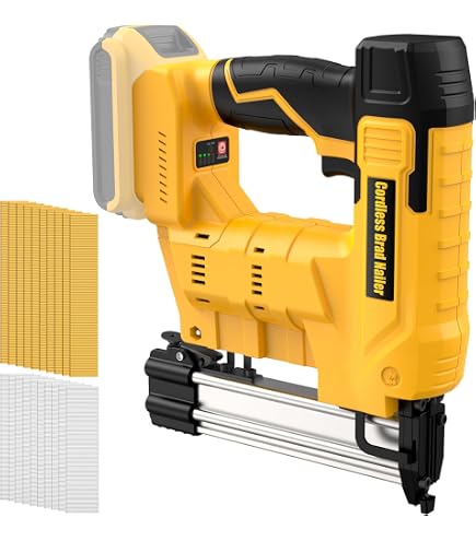 ADOTOCAM 18GA Cordless Nail Gun – 2-in-1 Brad Nailer & T50 Crown Stapler, For Dewalt 20V Battery (Tool Only), With 2,000 Staples & Nails