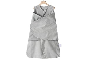 Ftikvo Swaddle-Blanket Baby Girl & Boy Swaddles Newborn Infant Transition 100% Cotton Wrap Blankets, 3-Way Adjustable Wearable Blanket, TOG 1.0 (Grey, 3-6 Month)