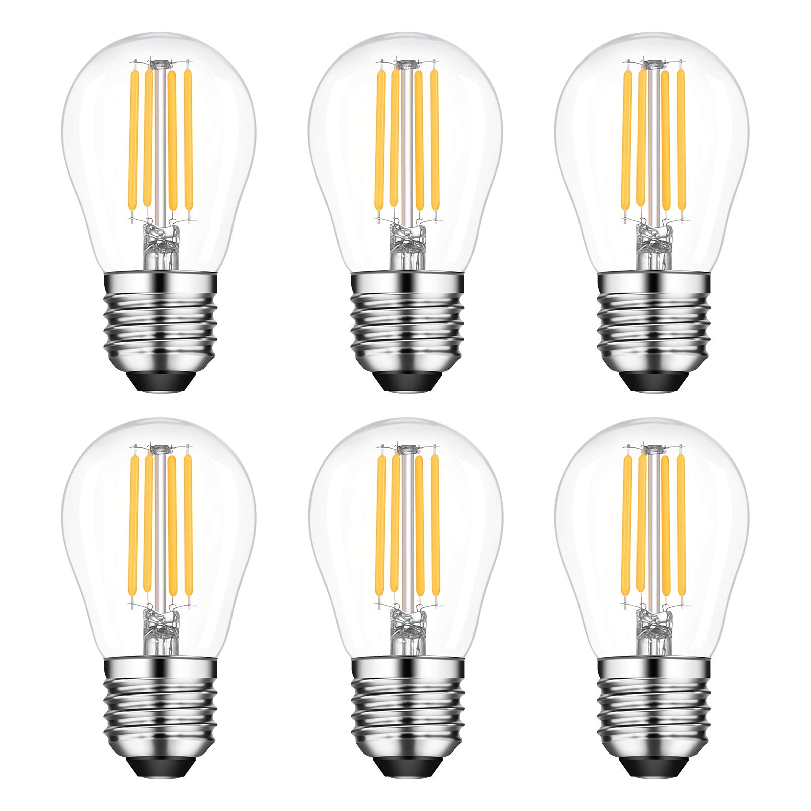 BINGSHION E27 Dimmable 4W LED G45 Light Bulbs, 40W Incandescent Bulb Equivalent, 2700K Warm White, 400lm, Pack of 6