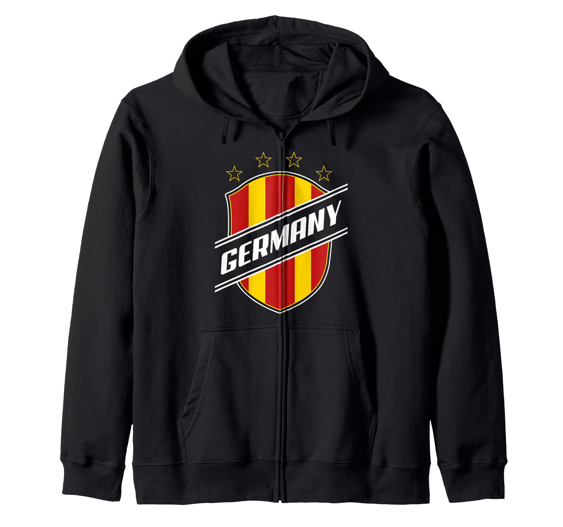 Germany Football Club Text Stripe Zip Hoodie