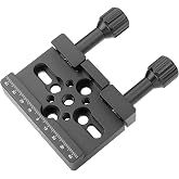 YUEOCT Telescope Dovetail Saddle Clamp Mount Base for Vixen Style Plate Bar | with Dual Locking Knobs for Astronomical Astronomy OTA Equatorial Head Tripod Adapter, Support Drop-in Mounting