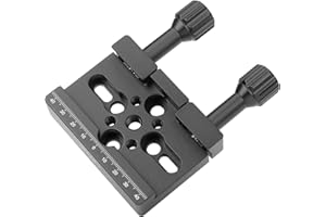 YUEOCT Telescope Dovetail Saddle Clamp Mount Base for Vixen Style Dovetail Plate Bar, with Dual Locking Knobs for Astronomical Astronomy OTA Equatorial Head Tripod Adapter, Support Drop-in Mounting