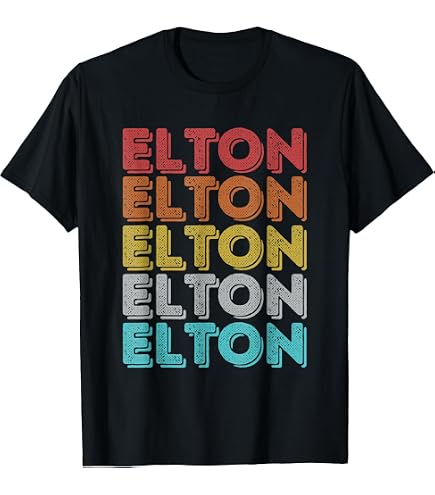 Amazon.com: Elton John Official Vintage Tour Logo T-Shirt