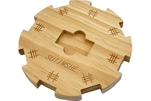 SUTIMSHE Wooden Hub Centerpiece for Mexican Train Dominoes Game with Felted Bottom (up to 8 Players) Dominoes Accessories Made of Superior Pine