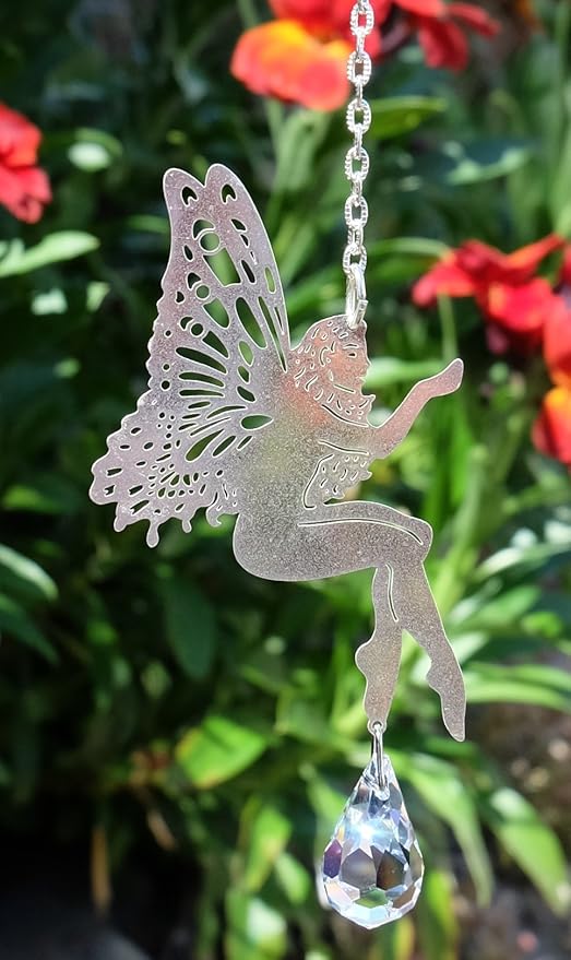 Fairy Hanging Suncatcher Crystal Ornament Figurine Garden or indoors