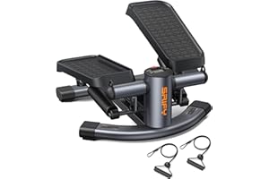 Srify Twist Steppers for Home Workout, Mini Stepper with Resistance Bands, 330LBS Capacity, Multiple Colors: Grey/Black/White