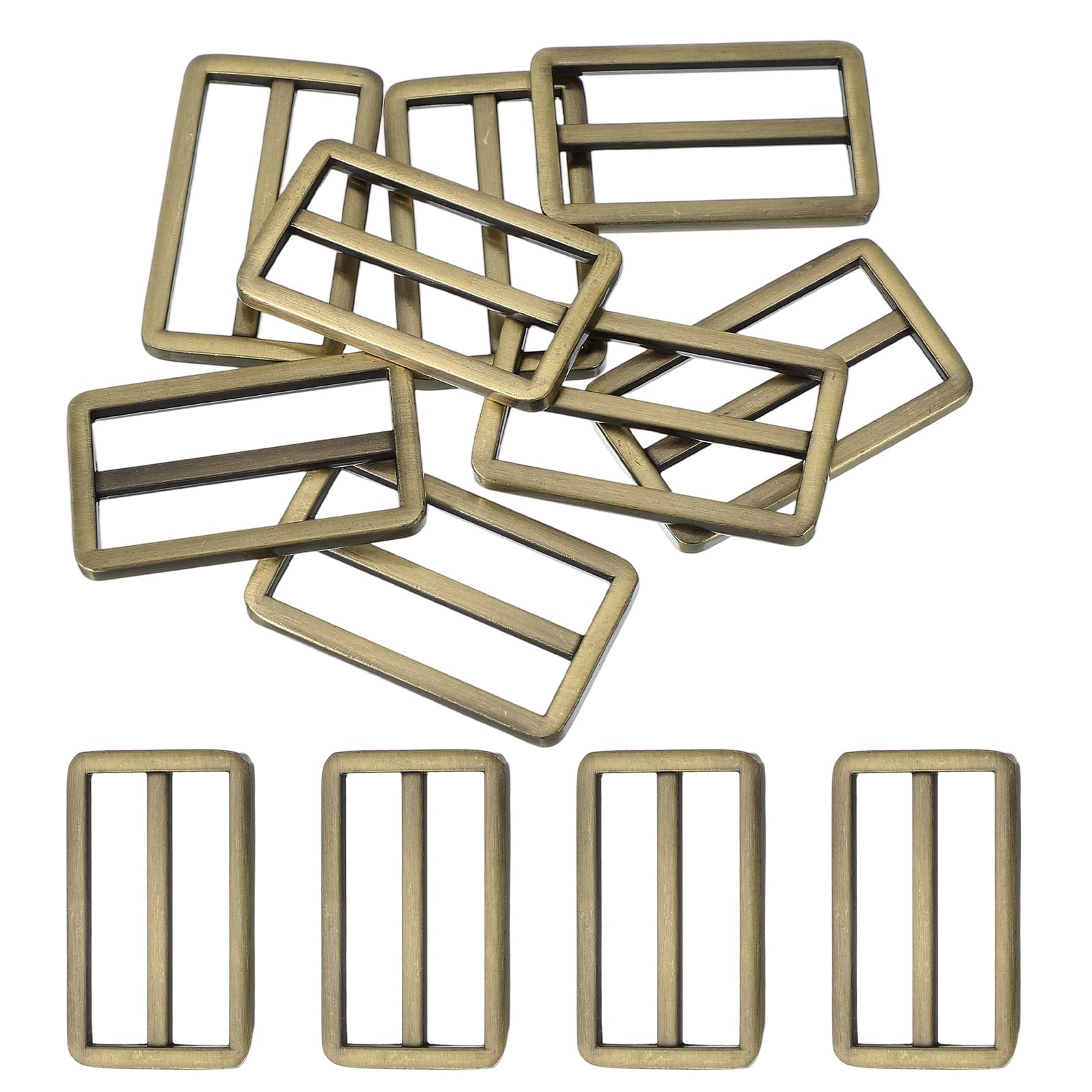 uxcell 8pcs Flat Metal Slide Buckle, 1.2" Zinc