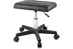 Lilithye Footrest Stool Under Desk Adjustable Height Footrest Ottoman Ergonomic Foot Stool with Wheels 360° Rolling Footrest for Home Office (Black)