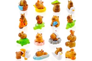 Exasinine 27pcs Mini Capybara Figurines Capybara Cake Toppers Mini Resin Capybara for DIY Fairy Garden Decoration Moss Landscape Home House Birthday Party Decorations
