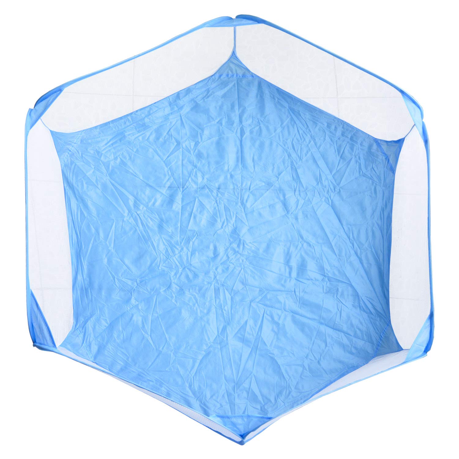 Portable Small Animal Playpen Breathable Pet Cage Tent Pop-Up Exercise Fence Transparent Yard Fences Folding Play Pen for Guinea Pig, Rabbits, Hamster, Chinchillas and Hedgehogs (Bluewhite)