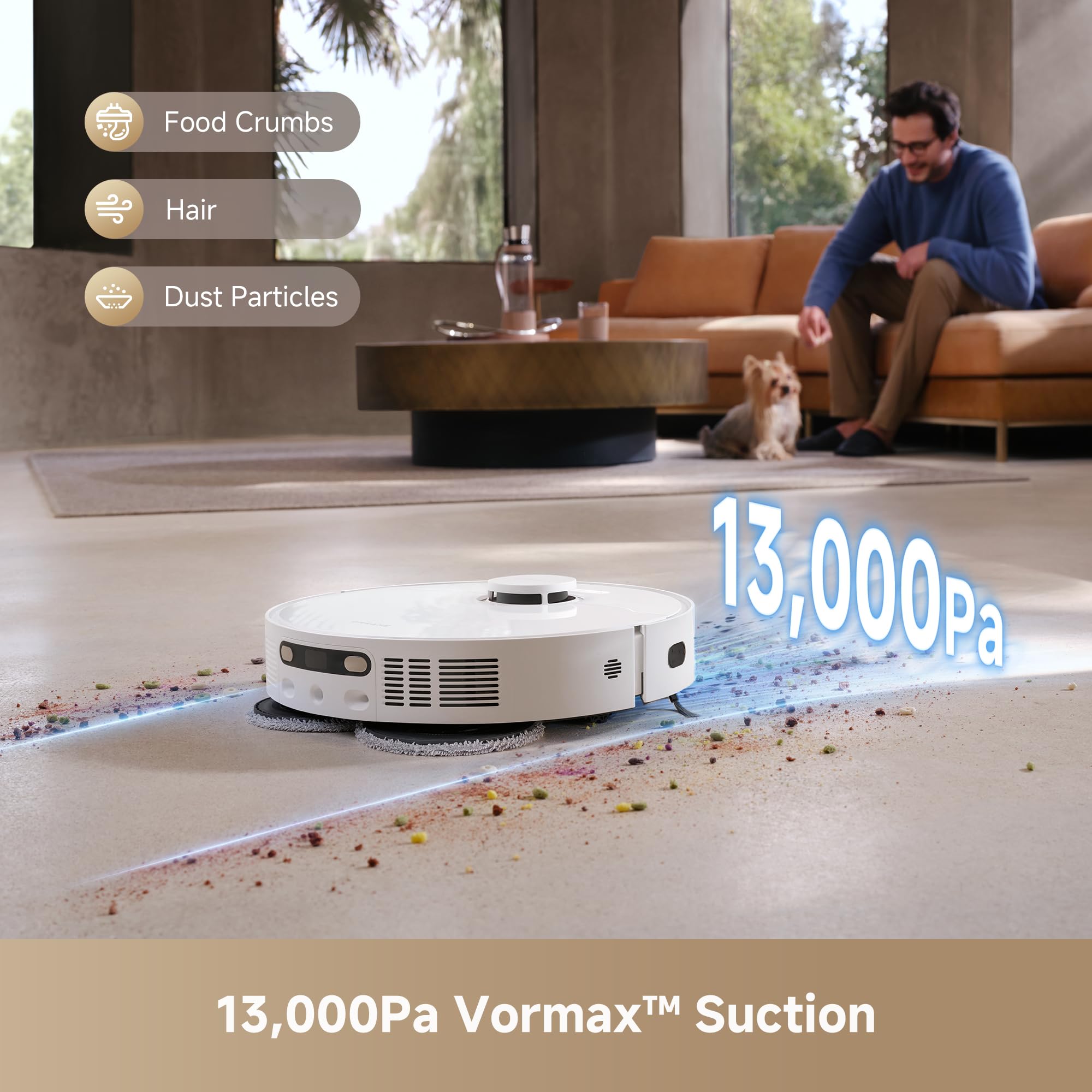 Condition photo showing New/Like New for dreame l40s ultra ce robot vacuum and mop combo with self-emptying dock, 13,000pa suction, mop self-