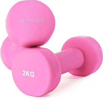 KG Physio Weights Dumbbells Set 1-10 kg Neoprene Coated Anti-Roll